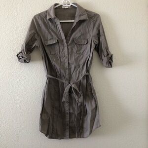 Forever 21 taupe color button down dress S